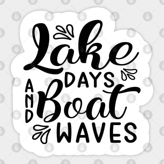 Lake Days and Boat Waves Camping Sticker by GlimmerDesigns